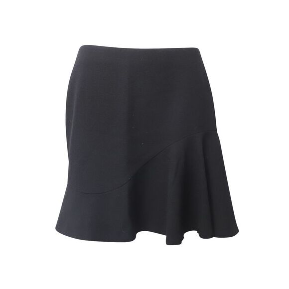 Alexander McQueen Ruffled Mini Skirt in Black Wool